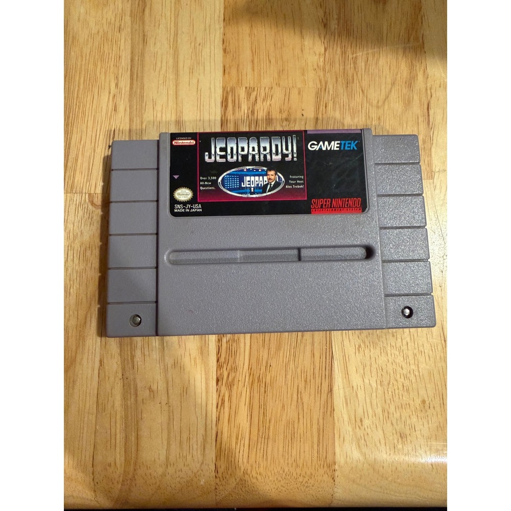 Jeopardy! Super Nintendo SNES Game Cartridge Alex Trebek GameTek 1992